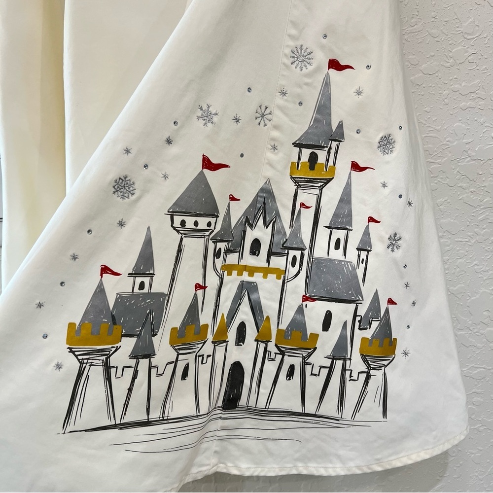 Disney Dress Shop Castle Holiday Dress Snowflake Sparkle Medium - Picture 3 of 13